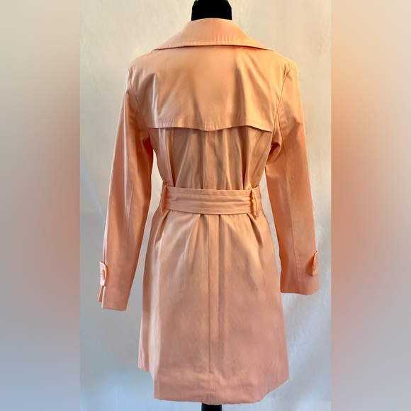 Nine West Double Breasted Peach Belted Trench Coat - Picture 3 of 14